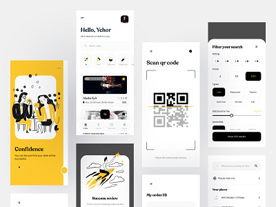 Online Reservation App android app design boro filter home screen interface ios material mobile app onboarding popover qr code reservation review search ui ux