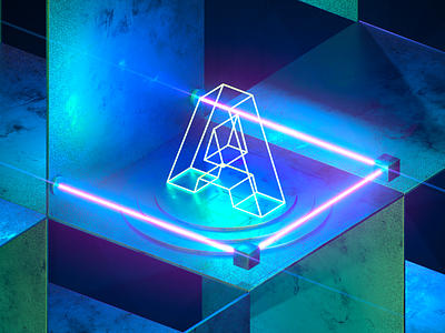 Octane Renderer Practice 3d cinema 4d dark design graphic design ill illustration letter neon octane