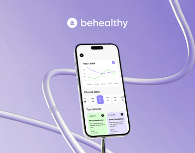 Behealthy - Brand Book and UX/UI design brand brand book branding design graphic design health logo medicine meditation relax sleep violet