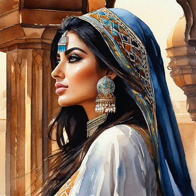 3D Art : Arab Princess 3d animation design ui