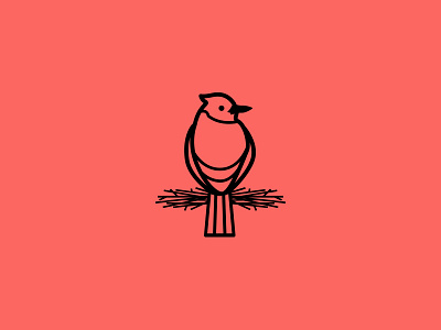 Bird Mark bird blue gathering icon jay logo mark nest nesting symbol
