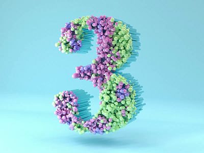 3 - 36 days of type 2020 2020 36daysoftype 3d animation c4d cinema4d illustration lettering motion octane render scatter typography