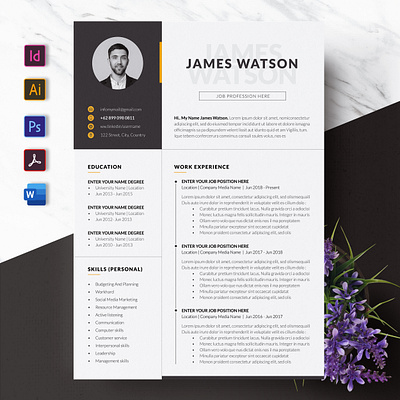 CV a4 clean cover letter creatiforest creative curriculum vitae cv cv design minimal resume template