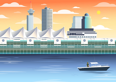 Vancouver cityscape illustration artist cruise graphic art illustration illustrator landscape travel vector vectorart
