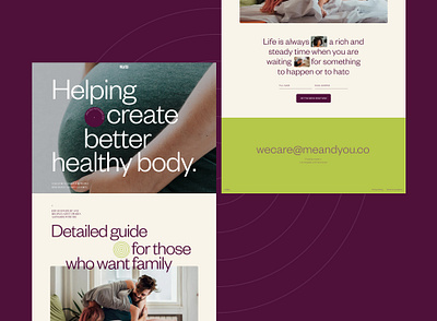 Me&You design graphic design healthy interface landing landing page startup ui ux web web design wellness