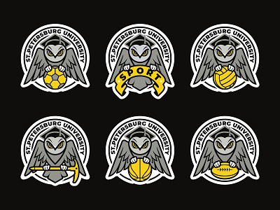 St. Petersburg university bird coat of arms footbal heraldic logo logotype owl regby soccer sport university valyball