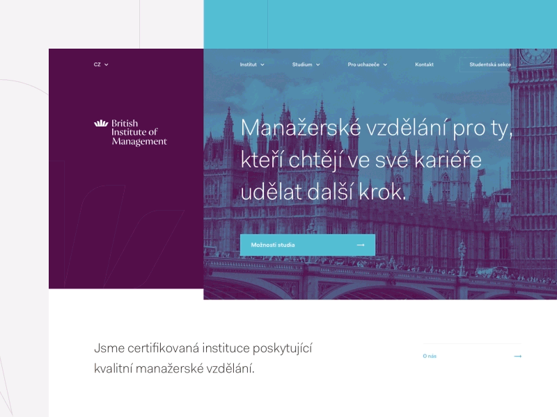 British Institute of Management branding design institute management ui ux web website