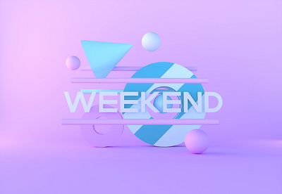 HAPPY WEEKEND 2019 abstract art c4d cinema4d fantasy free giveaway hologram octane octane render octanerender scifi surreal type typeart typography wallpaper