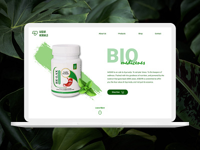 Aadar - Herbal Medicine Landing Page UI design design herbal illustraion landing page medical minimal product product design shopping ui ui ux uidesign website