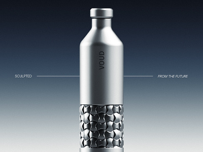 VOUD - 3D Realistic Render Bottle Functional Product Design 3d 3d design 3d modelling 3d product blender bottle bottle design branding design digital art elegant functional futuristic graphic design illustration minimalist modern packaging design product design render