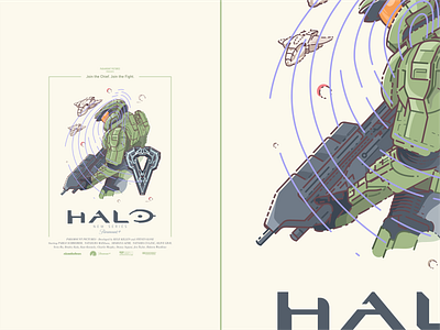 Halo Movie poster branding cortana covenant design game graphic design halmet halo halo 4 halo infinite icon icon set illustration logo master chief outline poster strong vector xbox