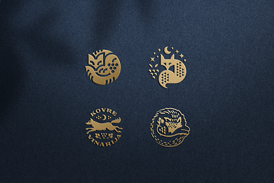 Kovre Winery Logo Exploration animal fox grape icon jackal logo mark moon night stars symbol vineyard wine winery