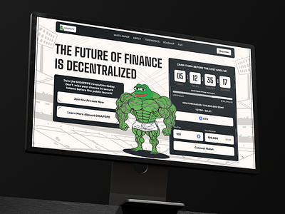 CICAPEPE - crypto meme mem token 2d art bnb branding coin cryptocurrency design frodo frog illustration landing page meme token ui website