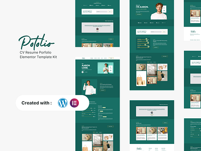 Potolio - CV Resume Porfolio Elementor Template Kit cv elementor envato freelance kit modern personal portfolio resume template themeforest ui ui design ux vcard web design webflow website wordpress