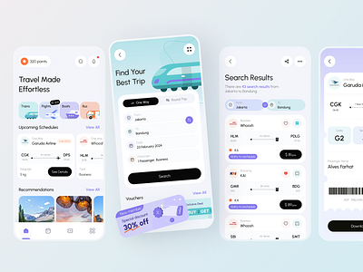 Travel Mobile App UI Exploration airplane clean design flight graphic design illustration plane ship train travel ui whitespace