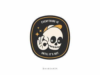 44B24#39 design face funny good illustration ok perfect retro sad skull smile sticker vintage wrong
