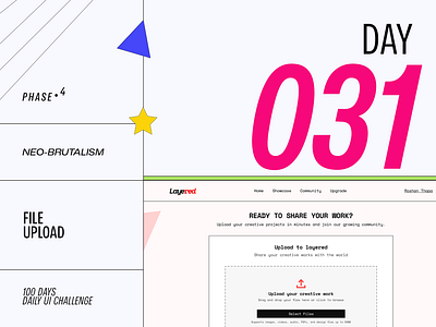 File Upload UI - DailyUIChallenge 100daysui branding dailyui dailyuichallenge design illustration neobrutalism ui uiux website