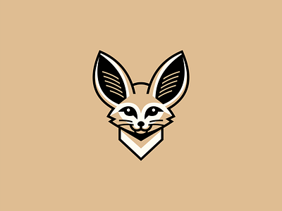 Fennec Fox Logo animal branding cute desert design emblem fennec fox geometric icon identity illustration lines logo mark nature pet symbol vector