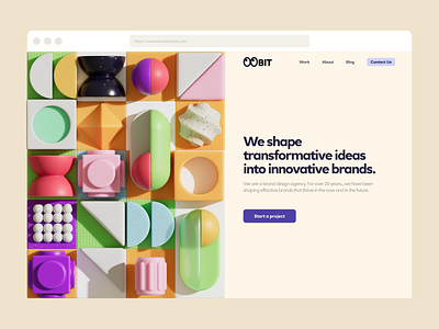 3D Design Agency Website Concept 3d abstract c4d concept design geomatric web website