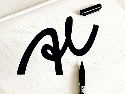 H _ logo mark branding calligraphy custom flow fun h iconic lettering logo logomark mark playfulness process script sketch type unique wormark
