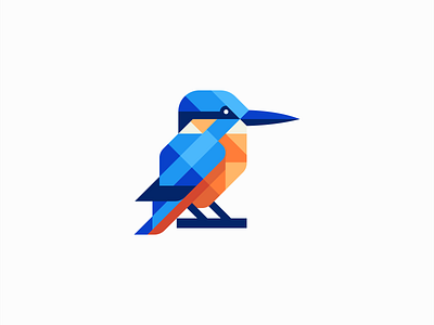 Colorful Kingfisher Bird Logo abstract animal bird blue branding colorful design eco emblem geometric icon identity illustration kingfisher logo mark nature symbol vector wildlife