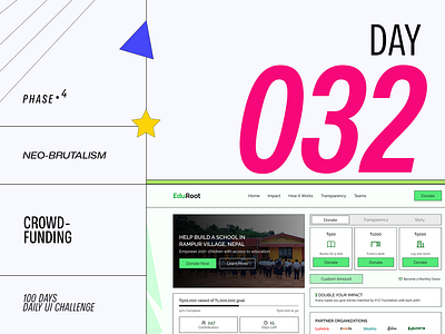 Crowdfunding UI - DailyUIChallenge 100daysui branding dailyui dailyuichallenge design illustration uiux website