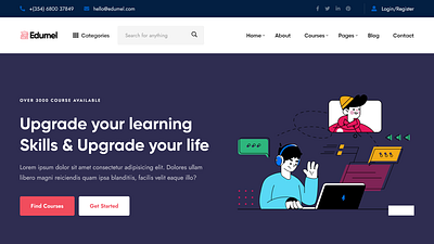Edumel - Education LMS WordPress Theme academy agency business creative portfolio