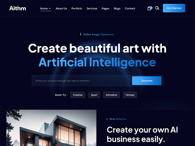 Aithm - AI Agency & Futuristic Startup HTML Template 3d agency animation artificial intelligence branding creative digital marketing graphic design logo marketing motion graphics shop ui