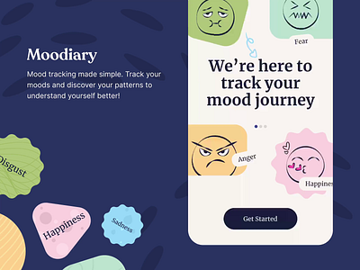 Mood Tracker App Interaction animation design graphic design illustration interaction motion principle typography ui ux