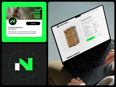 Logotype, Sign, LinkedIn profile, B2B Website | Nordstrom brand identity branding design e commerce graphic design interface interface design letter n linkedin logo logotype product product design product page ui ux uxui web design website