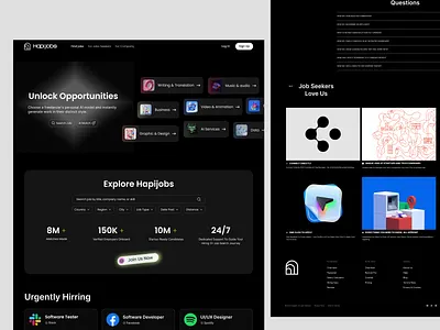 HapiJobs ( Job Portal ) | UI Website Design capi creative interactive design job job portal job portal design job portal website job portal website design responsive web saas ui ui ui design ui ux ui ux design user research ux website website design