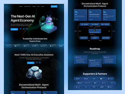 AI Agent Economy Website Design abstract ai ai agent ai agent website ai blockchain ai builder ai chat ai console ai driven ai powerd ai saas ai startup ai website artificial intellegence autonomous agent award winning ai website landing page meme coin modern 3d ai website website design