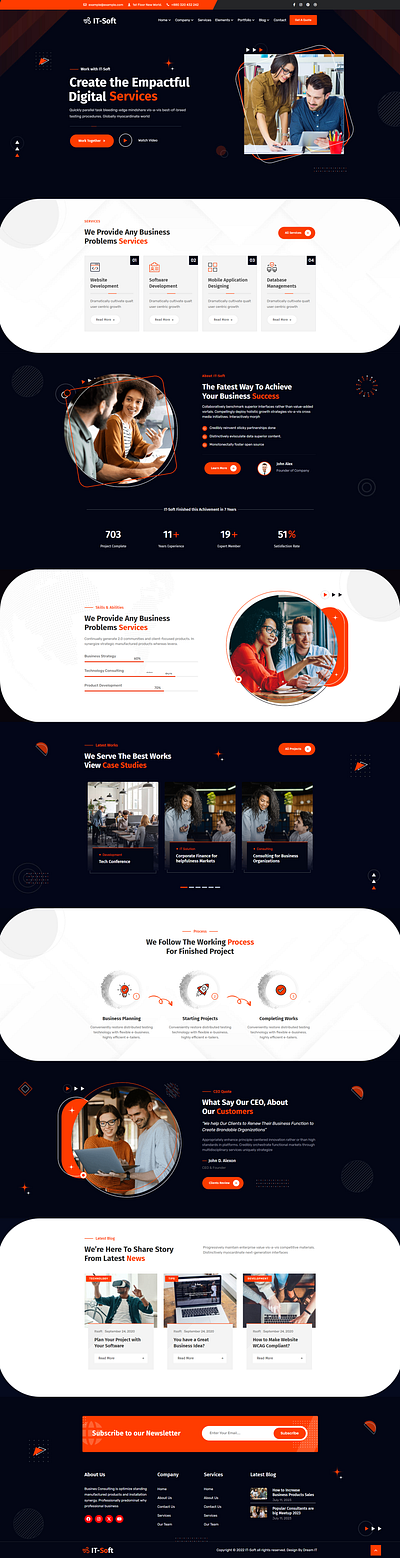 IT-Soft - IT Solutions & Business Consulting WordPress Theme app branding design graphic design typography