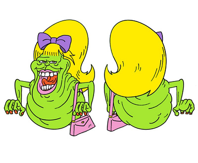Lady Slimer Character Design animation cartoon cartooning character design ghost busters lady slimer slimer vis dev