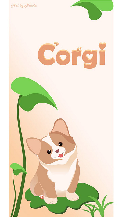 "Corgi" Illustration with Adobe illustrator 🐈🐈 illustration graphic corgi