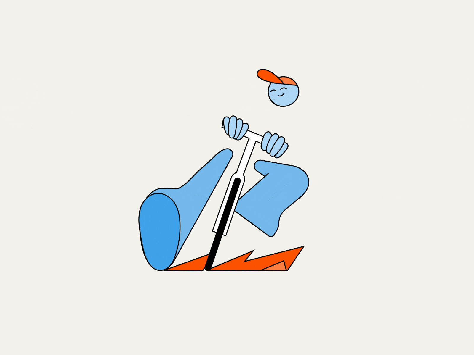 Strava illustration ✹ biker 2d animation badge bike biker character cycle design fire gif illo illustration motion motion graphics shapes sport strava ui video