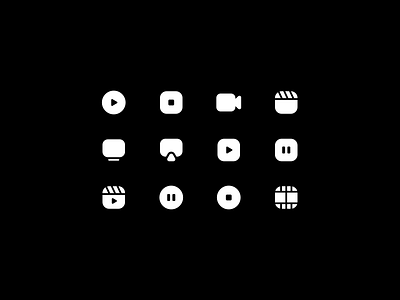 Monoform / Media icons black icon icons interface minimal ui ux
