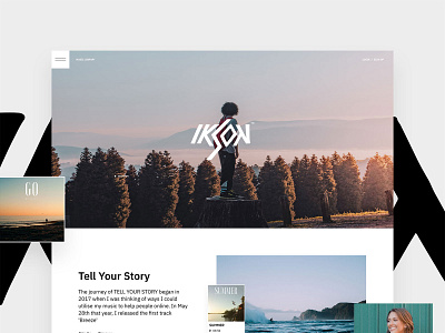Ikson black brand exploration design forest landscape music sea water web design website white