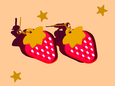 strawbabies commercial earrings fashion illustration product shopping studio peachy style