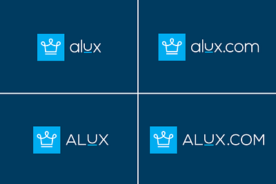 Alux - Logo Variants alan jacob george alux art blue brand design branding clean contemporary crown design graphic design illustration logo logotype luxury minimal modern render visualization wordmark