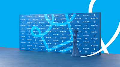 Alux - Stage Backdrop 3d alan jacob george alux art blue brand identity branding cinema 4d clean crown design graphic design illustration logo logomark minimal octane render visual identity visualization