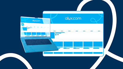 Alux - Social Media alan jacob george alux art brand identity branding clean crown design graphic design illustration laptop logo minimal render ribbon social media typography ui uiux visualization