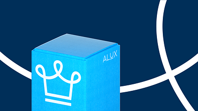 Alux - Packaging 3d alan jacob george alux art box brand application brand identity branding cinema 4d clean crown design graphic design illustration logo logomark minimal render uiux visualization